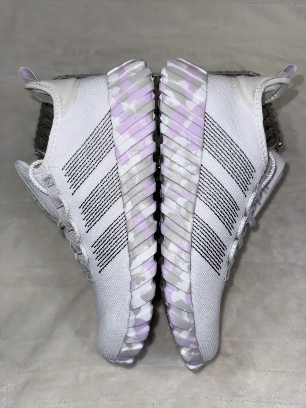 Adidas Kaptir Flow K White Purple Sz Youth 7  JR0430 NWT